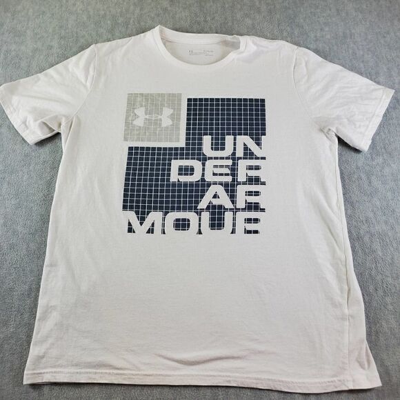 Under Armour Shirt Mens XL White Grid Loose Fit Heatgear - Picture 1 of 7